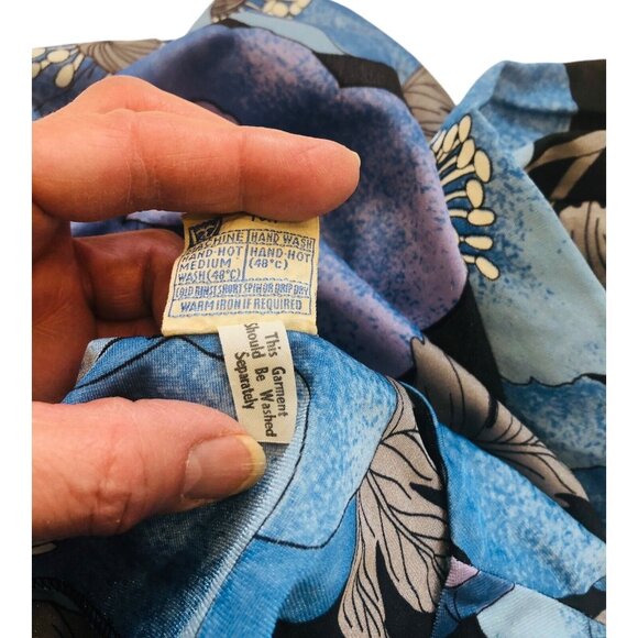 Vintage Long Floral Dress St. Michael Made In Britain 1960s Blue Purple Flowers - Picture 16 of 16